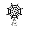 thumbnail image 1 of Gothic Metal Black Web LED Halloween Lighted Tree Topper, Decorative Spooky Focal Point Holiday Tree Ornament, Festive Halloween Tree Decor Topper Light For Decoration, 1 of 8