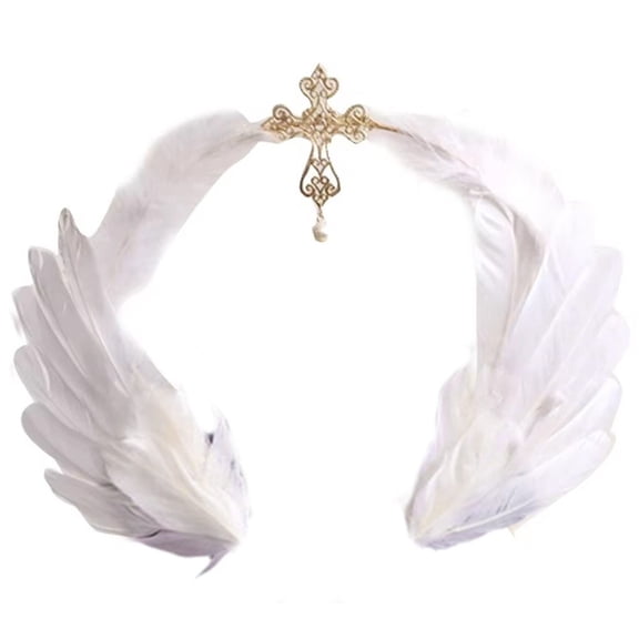 Vjnyvs Gothic Metal Halo Crown Headband, Celestial Feather Tiara for Party, 1 Pack
