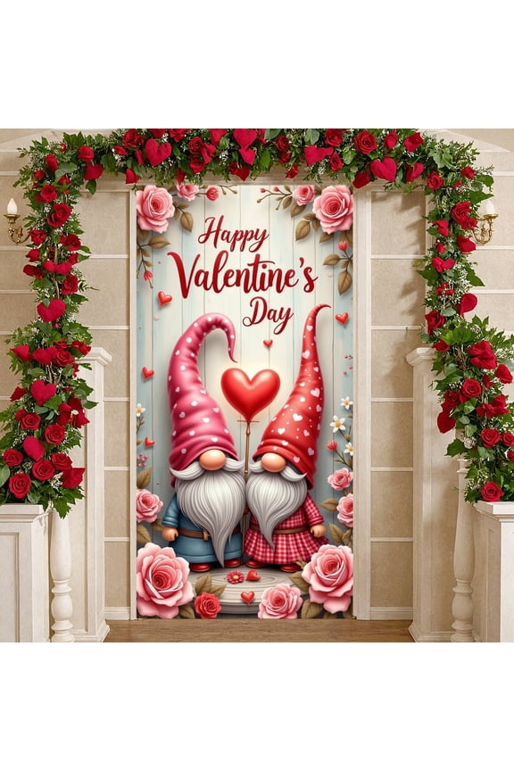 Gothic  Be Mine Banner Skeleton Pattern Skeleton Love Display Red Heart Design Black Background Gothic Heart Backdrop for Valentine's Day Party Gothic Anniversary Couples Celebration