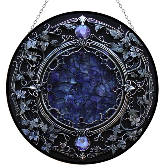 Gothic Mirror Stained Glass Window Hangings Stained Glass Suncatcher Birthday Gift for Mom Grandma Teacher Women Friend Memorial Hook