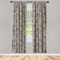 thumbnail image 1 of Gothic Modern Window Curtains, Simple Design Skull Pattern on Daisy Concept Backdrop Spooky Print, Lightweight Decor 2-Panel Set with Rod Pocket, Pair of - 28"x63", Pastel Purple Amber, by Ambesonne, 1 of 3