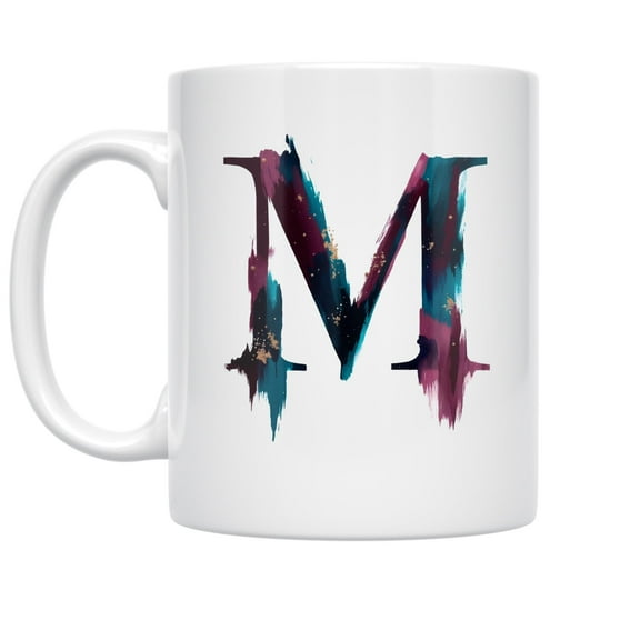 Gothic Monogram Letter M - Dark Academia Enthusiast - 11 oz Ceramic Coffee Mug
