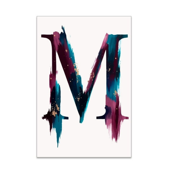 Gothic Monogram Wall Art - Dark Academia Decor - 13x19 Poster Print