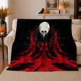 thumbnail image 1 of Gothic Moon Gothic Motif Holly Wreath Dark Fantasy, Festive Holiday Scene, Warm Flannel Blanket for Living Room and Family Room, Art Lovers Housewarming Gift, Festive Home Decor, 1 of 9