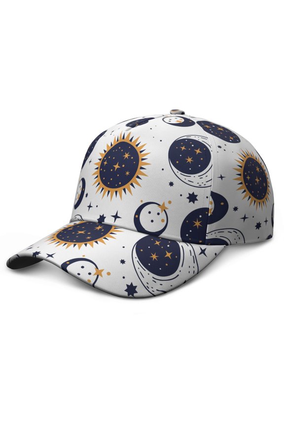 Gothic Moon Star Baseball Cap – Dark Cosmic Celestial Snapback Hat, Lightweight Gift for Men, Women, Runners