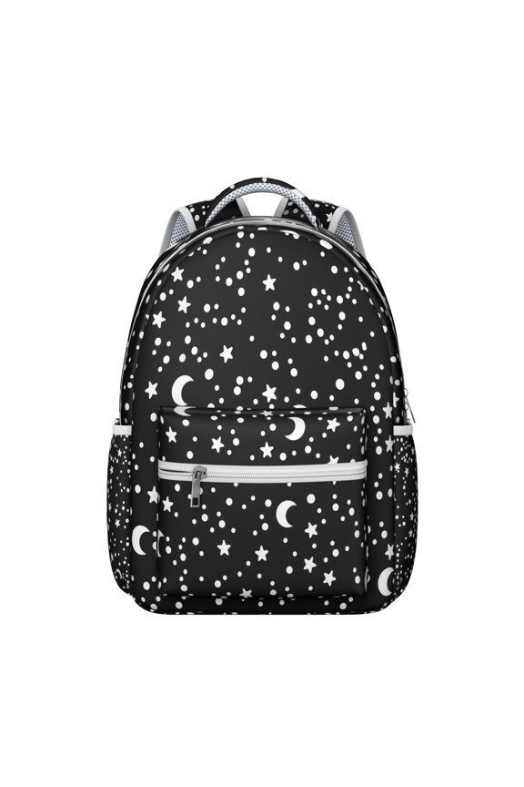 Gothic Moon & Star Waterproof School Backpack - Ergonomic Student Bookbag with Padded Straps & Spinal Support