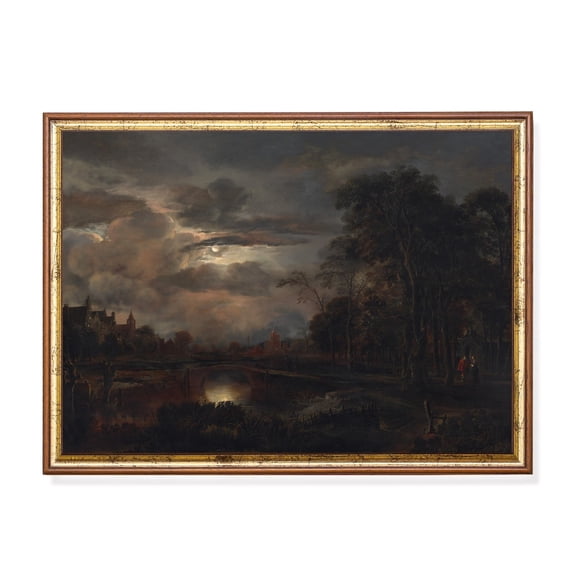 Gothic Moonlit Landscape Print Poster Dark Romantic Castle Wall Art, Size 8x12 UNFFRAMED F03.1.7l1023