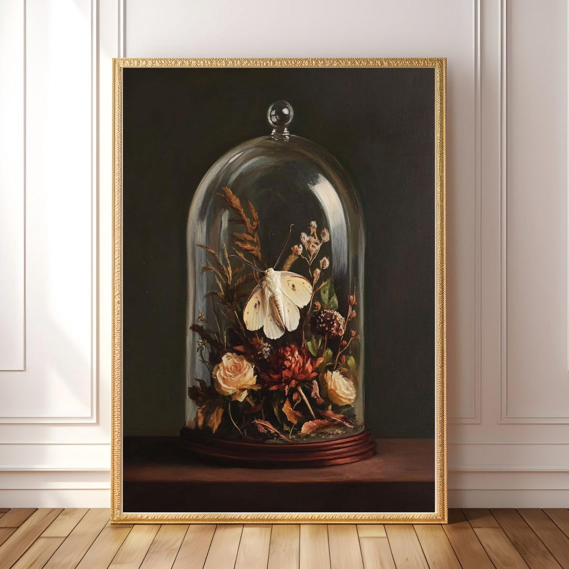 Gothic Display Sign Gothic Moth Cloche Wall Art Print, Antique Entomology Display And Dark ...