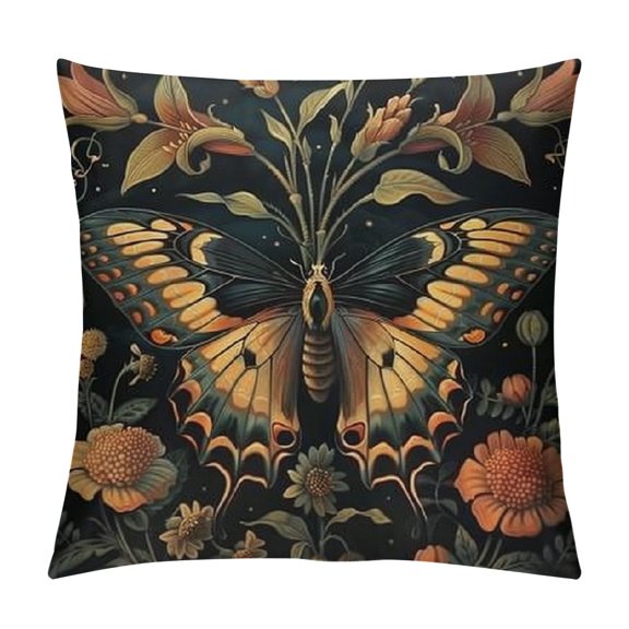 Gothic Moth Pillow Cover - Witch Gifts, Luna Moth Pillow Covers  Witchy Decor Aesthetic, Goth Gifts, Gothic Decor for Home, Goth Room Decor