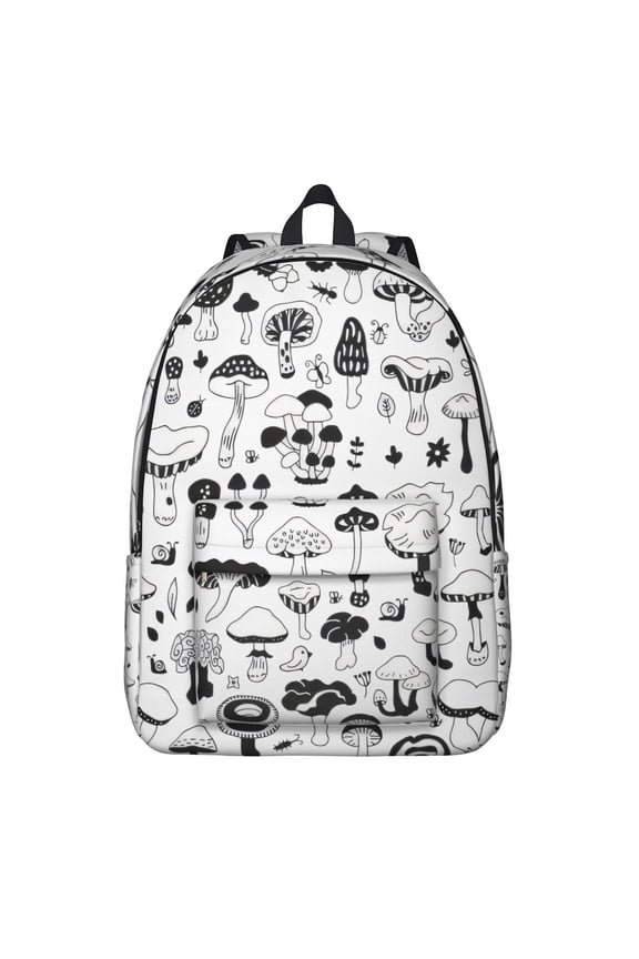 Gothic Mushroom Backpack, Durable School Bag Featuring Cottagecore Fungi and Vintage Woodland Print