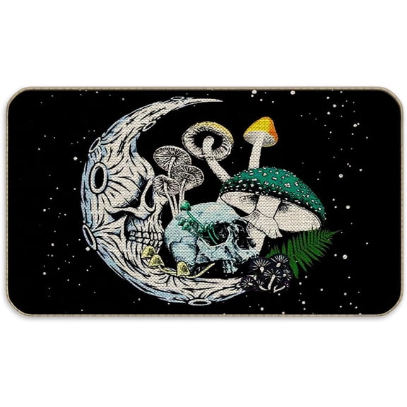 Gothic Mushroom Door Mat - 30x17 Inch Non-Slip Gothic Rug, Witchy Rug, Goth Home Decor Aesthetic, Gothic Gifts, Gothic Gifts for Women, Witch Room Decor