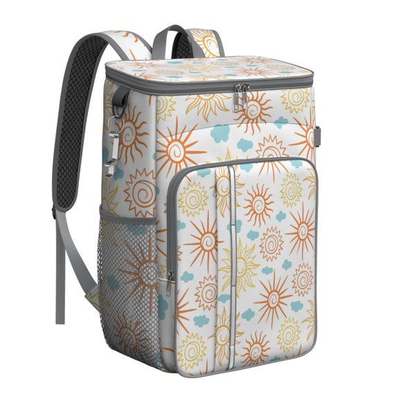 Gothic Mystic Celestial Backpack Cooler – Leakproof Insulated Cooler Bag with Starry Sky and Sun Print for Road Trips & Office