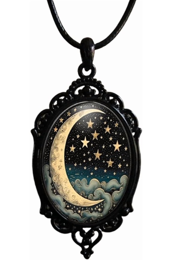 Gothic Necklace for Men Women,Raven Cross Glass Necklaces Bat Pendant Necklace Vintage Gothic Rope Chain Crow Bat Choker Victorian Cemetery Guest Necklaces Halloween Christmas Birthday Jewelry