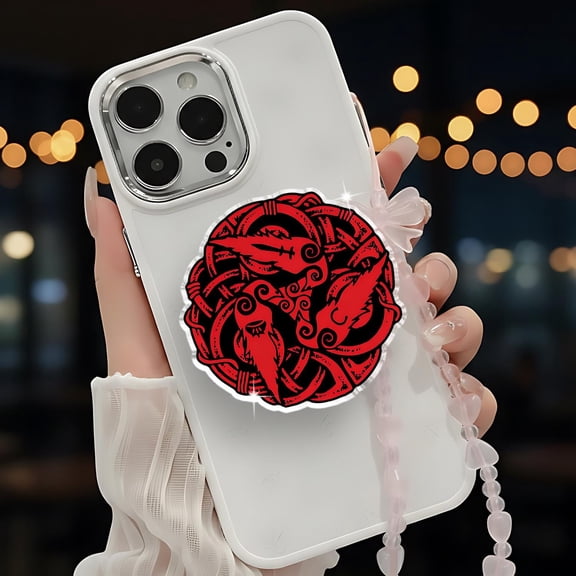 Gothic Octopus Magnetic Phone Grip, Dark Phone Holder, Red Horror Holder, Alternative Gift for Gothic Lovers, Unique Phone Accessory