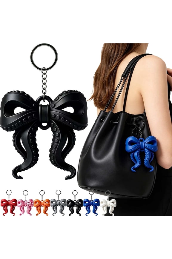 Gothic Octopus Tentacle Bow, Halloween Bag & Key Accessory, Alternative Style Decor