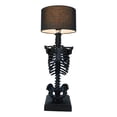 thumbnail image 1 of Gothic Ossuary Black Skeleton Rib Cage Torso Human Anatomy Table Lamp With Shade, 1 of 10