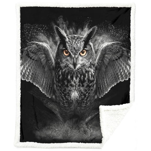 Gothic Owl Fleece Throw Blanket Soft Sherpa Blanket For Couch Chair Camping Twin (60 X 80)