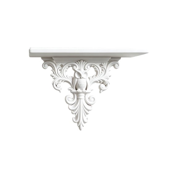 Gothic Owl Wall Shelf, Hollow Carved Decorative Design, Wall Mounted Storage Rack, Sculpted Owl Ornament, Sturdy Display Platform, Vintage Dark Decor, Entryway Living Room