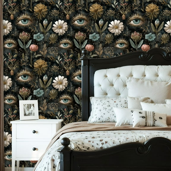 Gothic Peel and Stick Wallpaper Dark Romantic Vintage Halloween Haunted Forest Dark Academia Ghost Contact Paper 23.6in x 9.8ft Wallpaper Removable Self Adhesive Wall Paper for Bedroom