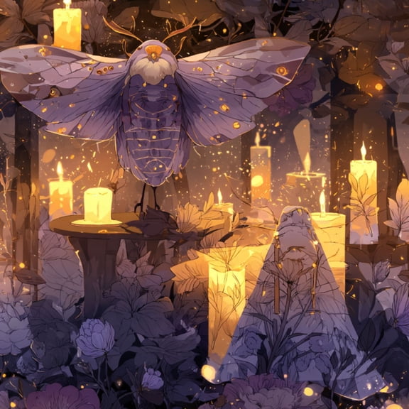 Gothic Peel and Stick Wallpaper Dreamlike Arcane Moth Floating Mystical Forest Scene Wall Mural 17.7in x 9.8ft Self Adhesive Removable Wall Paper Renter Friendly Wallpaper for Bedroom