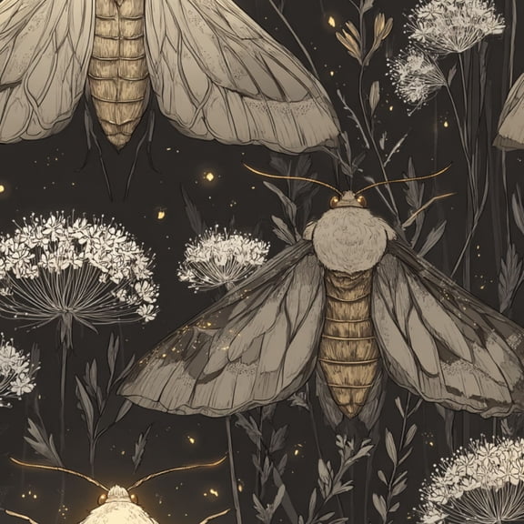 Gothic Peel and Stick Wallpaper Ethereal Botanical Moth Print Pastel Florals Wall Mural 17.7in x 9.8ft Self Adhesive Removable Wall Paper Renter Friendly Wallpaper for Nursery Bedroom Cabinets