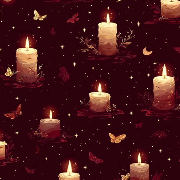 Gothic Peel and Stick Wallpaper Magical Candle Glow Moths Crescent Moons Wall Mural 17.7in x 9.8ft Self Adhesive Removable Wall Paper Renter Friendly Wallpaper for Kids Bedroom