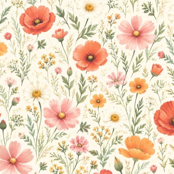 Gothic Peel and Stick Wallpaper Serene Countryside Wildflower Meadow Distant Village Church Wall Mural 17.7in x 9.8ft Self Adhesive Removable Wall Paper Renter Friendly Wallpaper for Bedroom