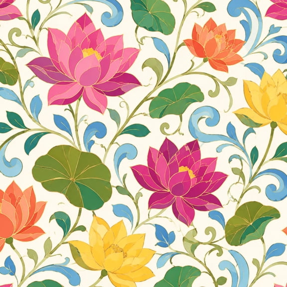 Gothic Peel and Stick Wallpaper Stained Glass Lotus Flower Vibrant Colors Floral Wall Mural 17.7in x 9.8ft Self Adhesive Removable Wall Paper Renter Friendly Wallpaper for Bedroom