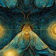 thumbnail image 1 of Gothic Peel and Stick Wallpaper Symmetrical Moth Deity Cosmic Floral Elements Wall Mural 17.7in x 9.8ft Self Adhesive Removable Wall Paper Renter Friendly Wallpaper for Bedroom, 1 of 8