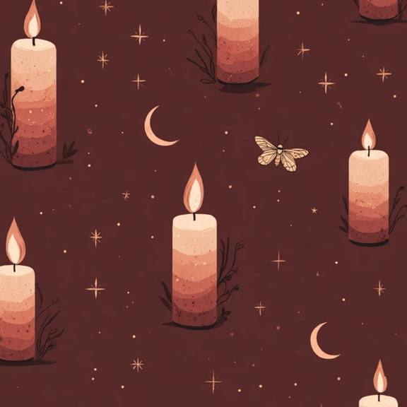 Gothic Peel and Stick Wallpaper Vintage Candle Moons Moths Twinkling Stars Wall Mural 23.6in x 9.8ft Self Adhesive Removable Wall Paper Renter Friendly Wallpaper for Kids Bedroom