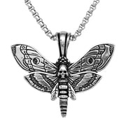 Gothic Pendant Necklace for Men & Women, Stainless Steel Punk Biker Hip Hop Jewelry, Stylish Edgy Accessory for Halloween and Casual Daily Outfits