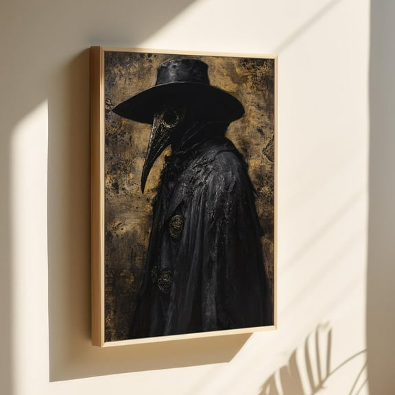 Gothic Plague Doctor Art Print – Dark Macabre Wall Decor, Historical Horror Medieval Medicine Aesthetic Wall Art, Modern Wall Decor, 8x12 UNFRAMED