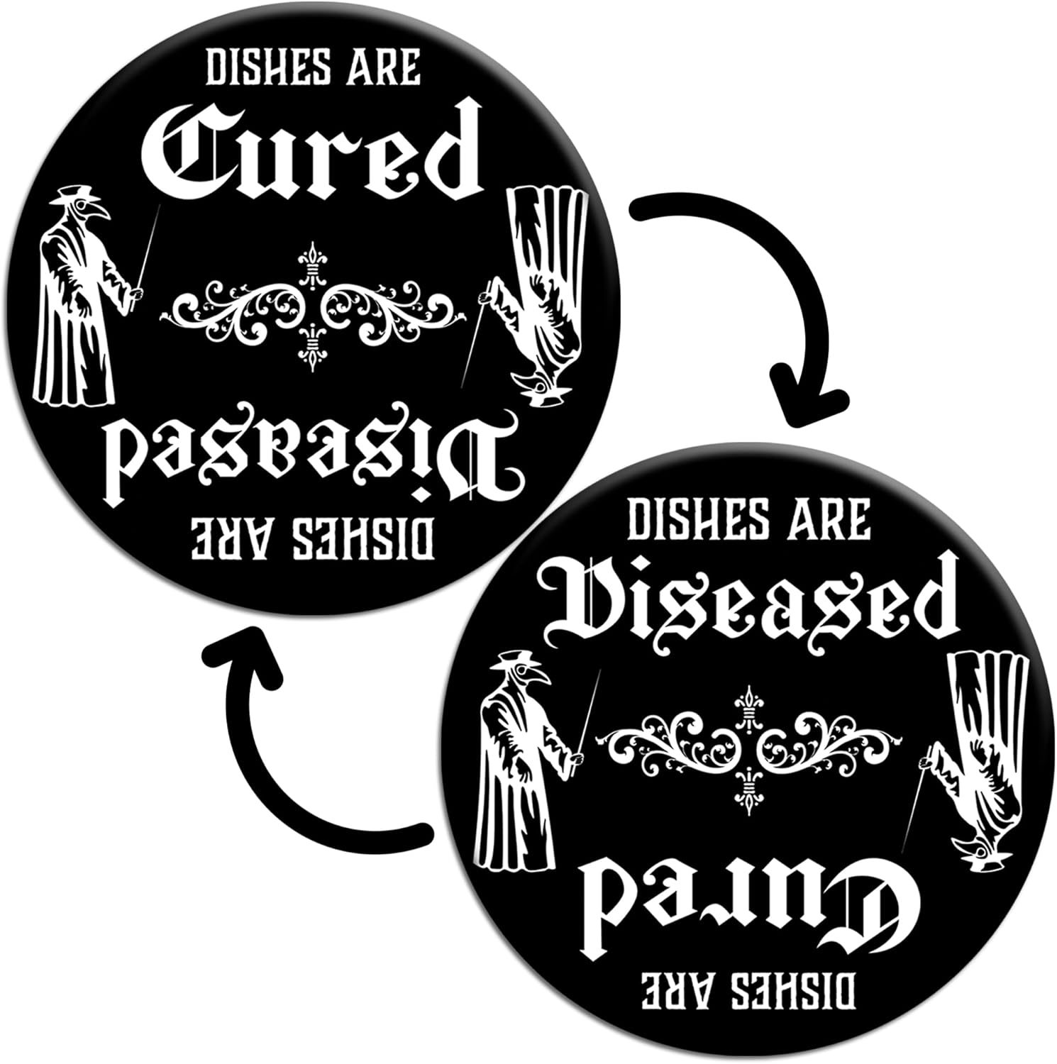 Gothic Plague Doctor Mask Dishwasher Magnet – Clean Dirty Sign for ...