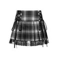 thumbnail image 1 of Gothic Pleated Skirt Personalized Plaid Skirts Lace Skirt Kawaii Bandage Skirts, 1 of 20