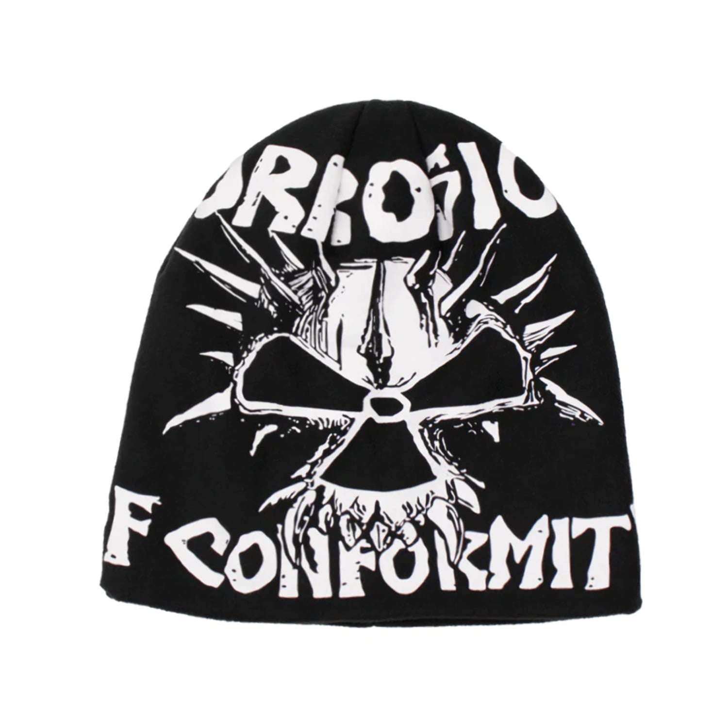 Gothic Polar Fleece Skull Beanie Black Hip Hop Skull Cap Lightweight