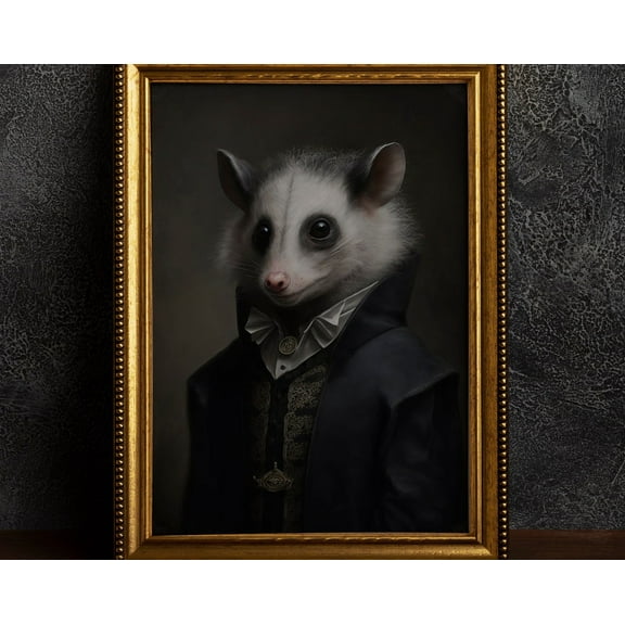 Gothic Possum Vintage Poster,, Victorian Quirky Wall Art, Modern Wall Decor, 8x12 UNFRAMED