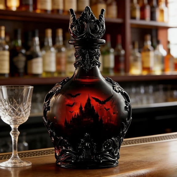 Gothic Potion Whiskey Decanter, Themed With Castle Design, 3D Design, Halloween Scary Bar Shelf Decor Unique Gift for Wine & Spirit Lovers