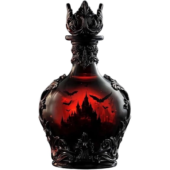 Gothic Potion Whiskey Decanter With Castle Design, 3D Halloween Bar Shelf Decor, Unique Gift For Wine Spirit Lovers (1PC)