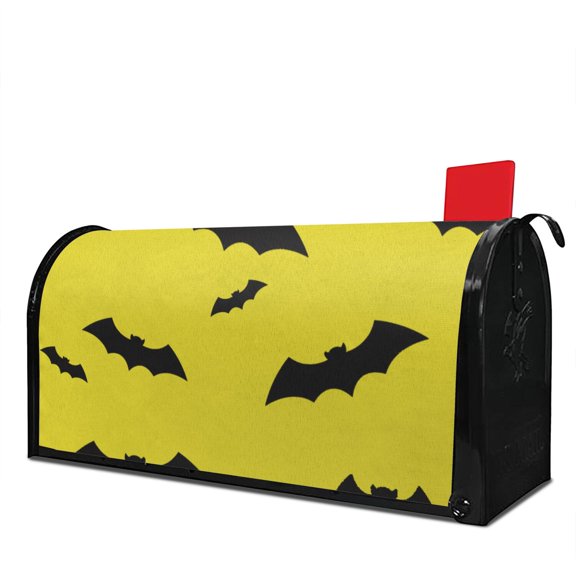Gothic Pumpkin Bat Mailbox Cover with Magnetic Weather-Resistant 21x25.5 inches Magnetic Mailbox Cover