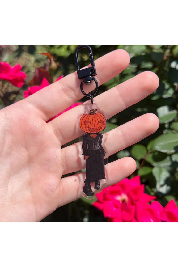Gothic Pumpkin Keychain! Halloween | 2.5in (1 keychain)