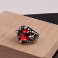 thumbnail image 1 of Gothic Punk Devil Evil Eye Rings, Open Adjustable Crystal Dragon Eagle Claw Locomotive Biker Ring for Men Party Gifts, 1 of 5