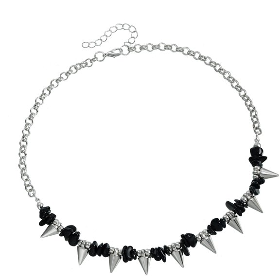 Gothic Punk Necklace With Oxidation Resistant Alloy Clavicle Chain For Unisex