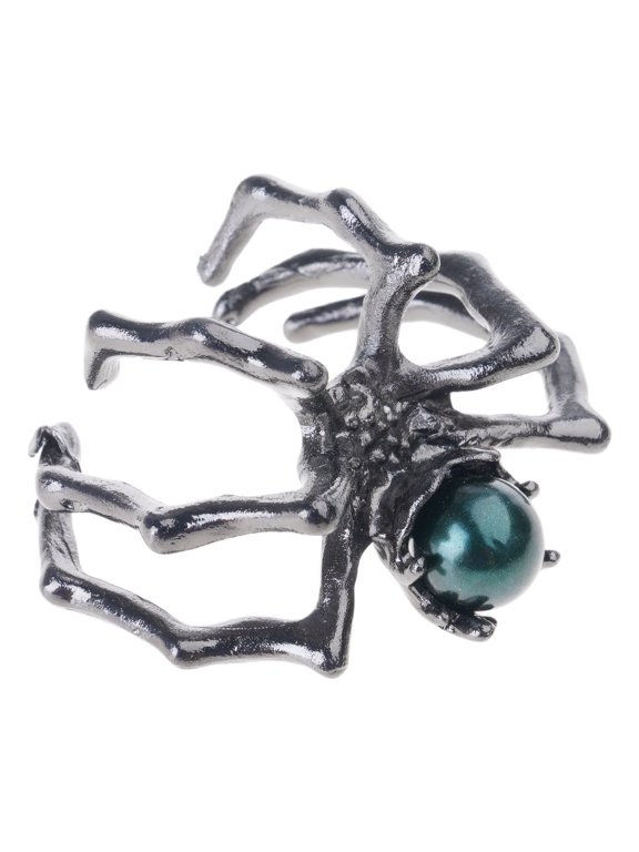 Gothic Punk Rings Adjustable Size For Women With Mysterious Moonstone Dark Art Jewelry