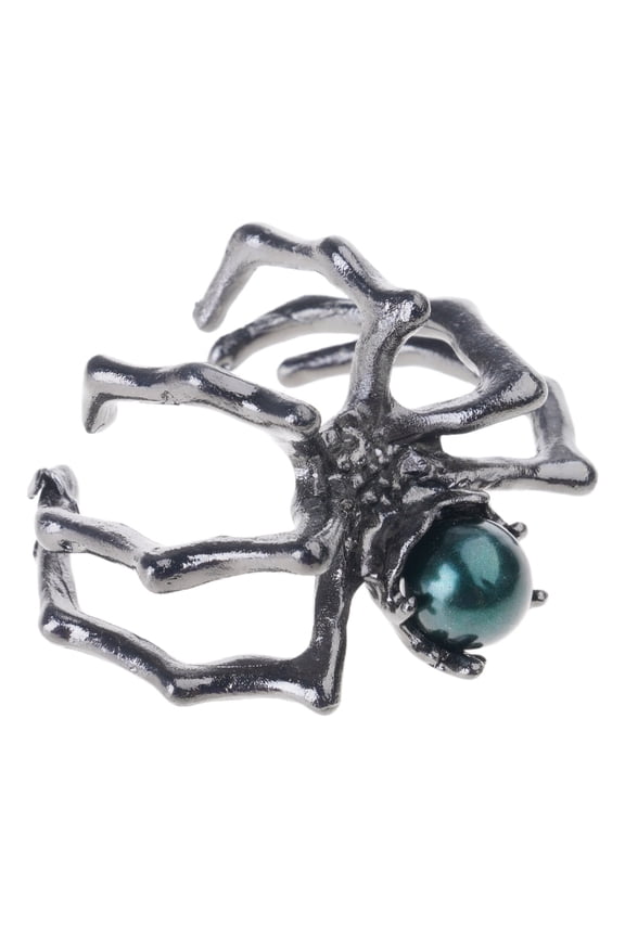 Gothic Punk Rings Adjustable Size For Women With Mysterious Moonstone Dark Art Jewelry