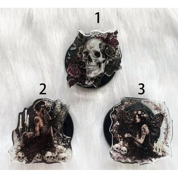 Gothic,Punk,Skull,Wings,Lace,Roses Magsafe Grip, Dank magsafe Popsocket Series, [ Gift Ring Magnets] Grip for iPhone MagSafe Cases Book Grip Cute
