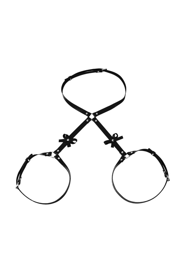 Gothic Punk Thigh Loop Garter Belt Round Thigh Belt Suspender Girl Leather Metal Material for Women