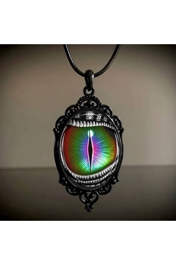 Gothic Punk Victorian Pendant Necklace, Black Fantasy, Devil'S Eye Black Necklace, Ladies Casual Fashion Jewelry,Pendant Necklace