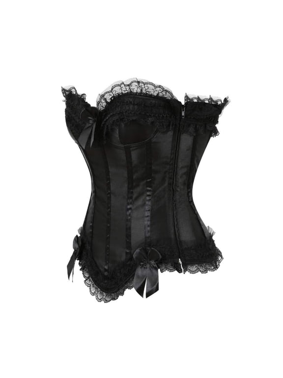 Gothic Push Up Party Bustiers Corset for Women Plus Size Black S