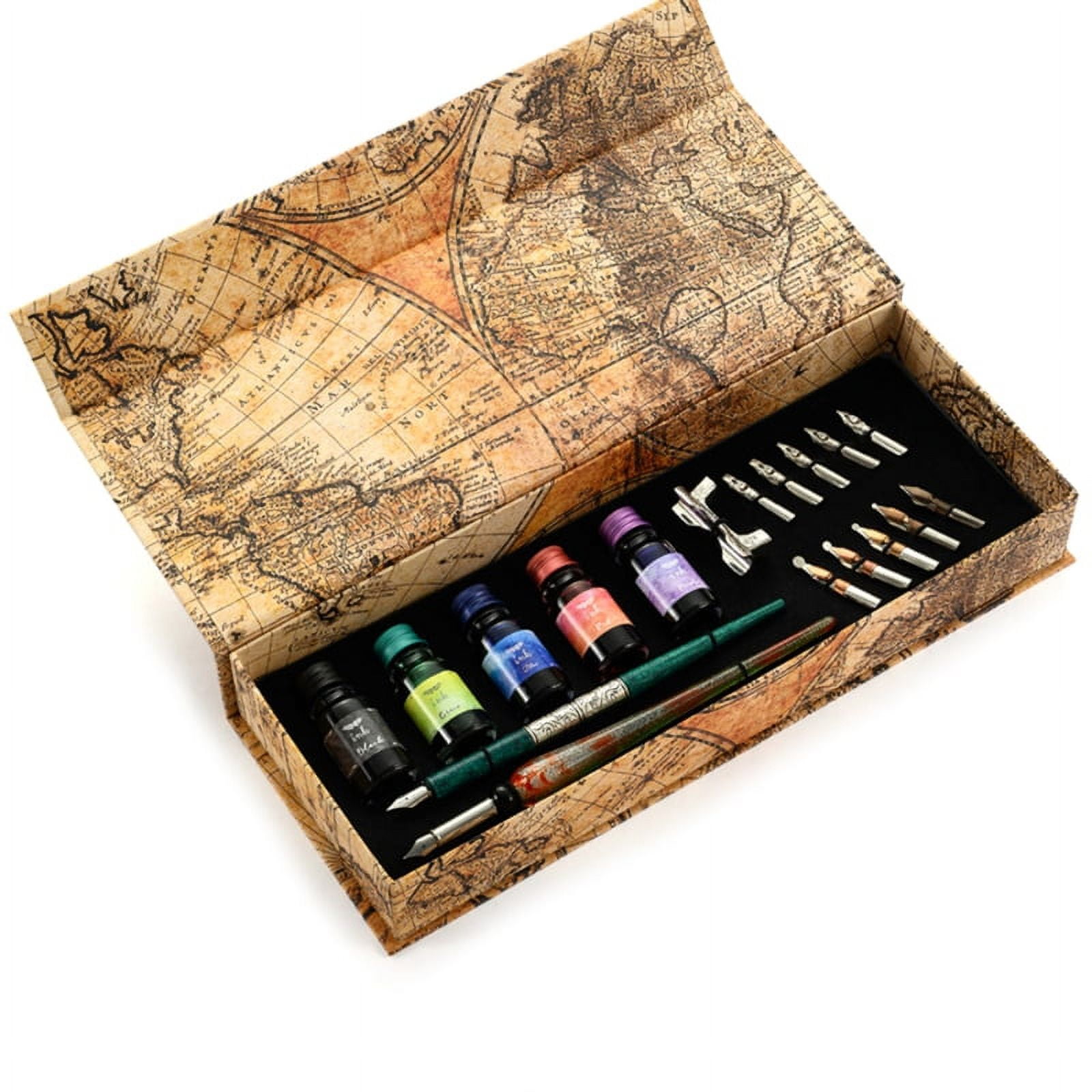 Gothic Quill Pen Gothic Ink Pen 2 Straight Pen Rod 5 Ink Bottle 10 Pen Tips