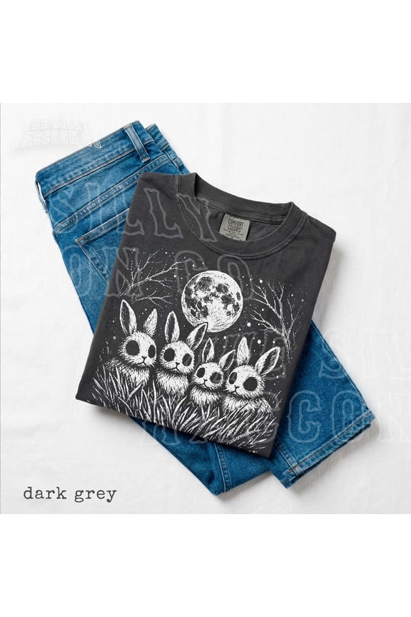 Gothic Rabbit Creepy Cute Top Vintage Spooky Woods Macabre Hollow Eye Animal Emo Alternative Unisex Clothing T-Shirt